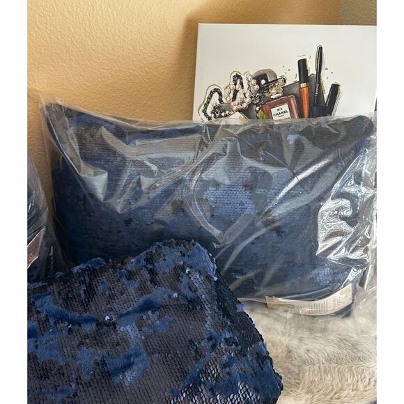 Aviva Stanoff Mermaid Sequins Celestial 3 Piece Set: Throw Blanket and 2 Pillows - Picture 3 of 8